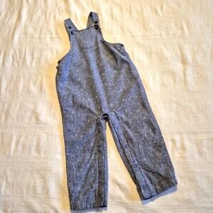 Janie and Jack boys 18-24 months overalls chambray lined, stars & anchors VGUC
